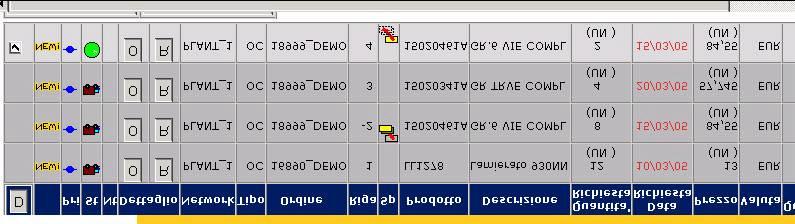 Tali righe in tutte le successive ricerche condotte tramite la funzione Gestione ordini saranno contrassegnate da simboli particolari che sono selezionabili e permettono di ricostruire la storia
