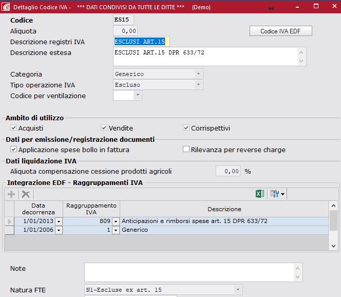 Codice IVA in EDF 4- ATTIVAZIONE ARCHIVIAZIONE