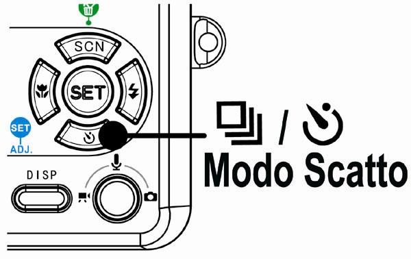 Uso dell autoscatto e dello scatto continuo Utilizzare l'autoscatto per impostare il ritardo tra il momento in cui si preme il tasto dell'otturatore e la cattura dell'immagine.