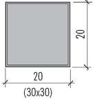 Euronova grigio 20 20 * 4.2 25 100 9.06 980 288 Ped. * = Euronova 4.2 cm non hanno i distanziatori Ped.