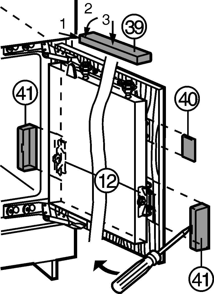 Collegamento elettrico L'ammortizzatore di finecorsa della porta può essere regolato se necessario con la chiave a brugola da 5 fornita in dotazione:* u più resistenza: ruotare in senso orario.