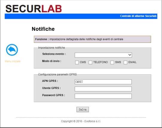 7.14 Avvisi Cliccate sull icona avvisi per entrare nel relativo menu.