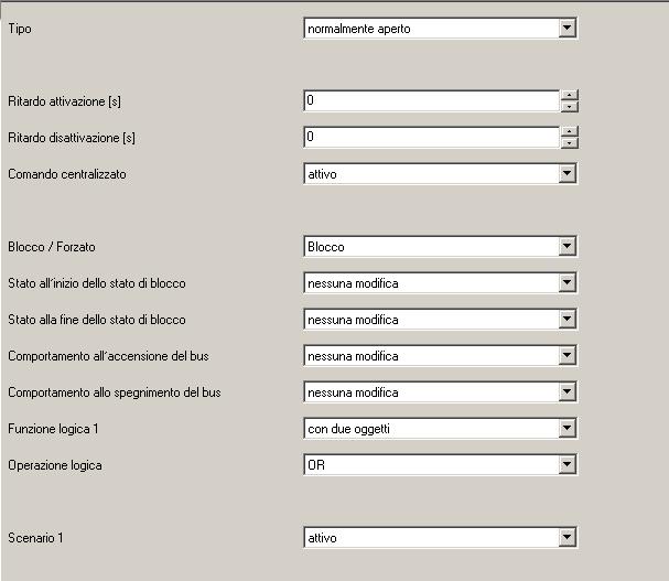 Oggetti di comunicazione e parametri ETS Uscita: commutatore 1, 2, 3, 4 I seguenti parametri sono disponibili per ogni canale e sono identici per ciascuno di essi.