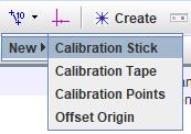 Utilizzo di Tracker passo-passo Passo3: Procedere con la calibrazione cliccare sul pulsante calibration tools ( ) e dal menù a tendina scegliete Nastro di calibrazione