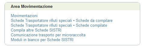 COMUNE: COMPILA SCHEDA PER CONTO DEL TRASPORTATORE Nel caso in cui il gestore del servizio di raccolta e trasporto