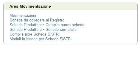 Inserire il codice identificativo del modulo in bianco utilizzato per la Scheda SISTRI