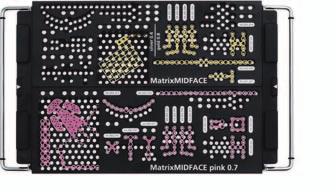 650 Modulo per placche MatrixMIDFACE, rosa 0.7 mm e dorate 0.