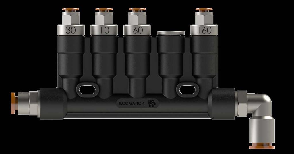 Configuratore codici ordinazione Configuratore di codici ordinazione ILC4-3 - O - V - PI - A B C X X - 6 Z A B C D E F A (Numero uscite) E (Dosaggio) F (Raccordi SX/DX) 2 Dosaggio A - B non