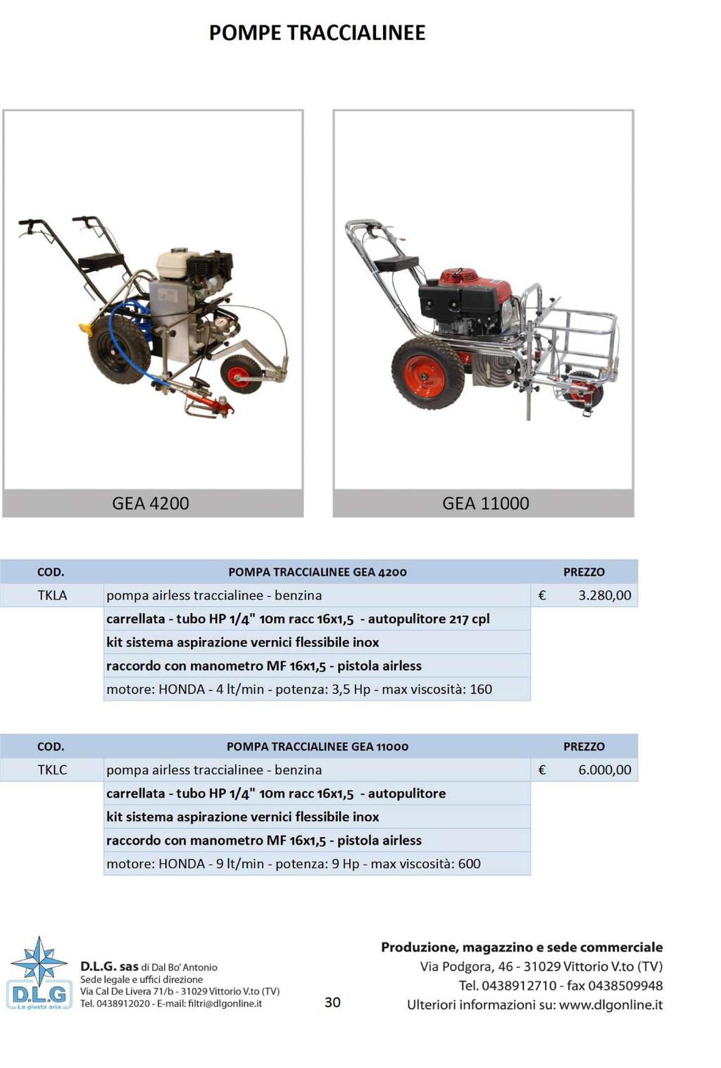 POMPE TRACCIALINEE GEA 4200 GEA 11000 COD. POMPA TRACCIALINEE GEA 4200 PREZZO TKLA pompa airless traccialinee - benzina 3.