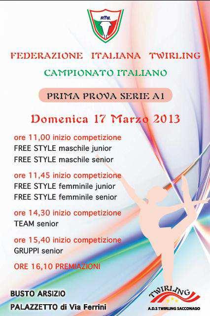 L appuntamento ora è per la fine d'aprile (28) sempre in provincia di Pavia, a Gambolò, per la manifestazione organizzata per il secondo anno dalla società di Olimpia. Buon TWIRLING PER TUTTI!