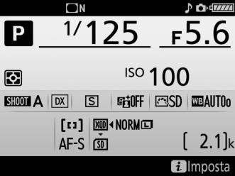 Segnale acustico Pulsante G B menu impostazioni Scegliere il tono e il volume del segnale acustico emesso quando la fotocamera mette a fuoco utilizzando AF singolo (AF-S), quando la messa a fuoco si