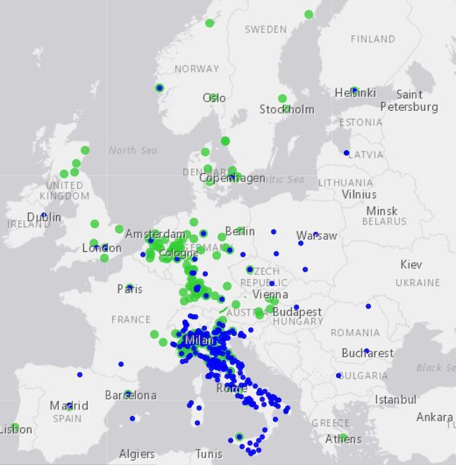 LEZ IN EUROPA Le LEZ sono state implementate in modo diverso in oltre 200 città in Europa.