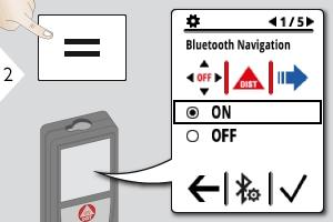Impostazioni Impostazioni per il Bluetooth Se lo si attiva nella modalità di misura, i tasti freccia possono essere usati per spostare il cursore nel