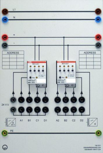 7297571 EIB Binary input C/24 729759A Uscita binaria quadrupla Per comandare gli apparecchi