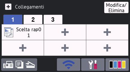 Le funzioni disponibili variano in funzione del modello utilizzato. Schermata Home: schermata 1 Le schermate Home offrono l accesso ad altre funzionalità, quali Fax, Copia e Scansione.