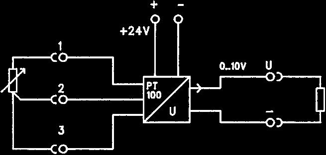 per Sensori termici PT100 PT 100-3/ /0-10 PT 100-3/ /4-20 Montaggio TS 32/TS 35 Conversione di sonde PT 100 a 3 conduttori in segnali analogici normalizzati da