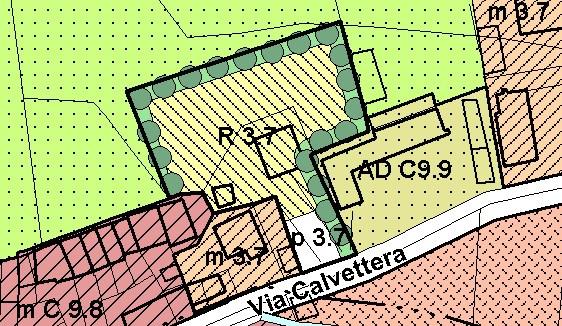Art. 97.9 R 3.7 UBICAZIONE : L immobile è ubicato in via Calvettera ( Distretto D3 - Tav di PRGC 2f) Superficie territoriale mq 2.