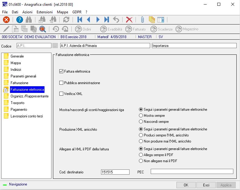 PARAMETRI CONFIGURAZIONE ANAGRAFICA