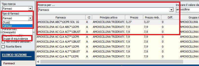 FARMACI GRUPPI DI EQUIVALENZA Durante la fase di ricerca, i gruppi di equivalenza vengono evidenziati con il colore Azzurro ; si ricorda che i gruppi di equivalenza non sono dei veri e propri farmaci