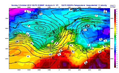 Nella giornata del 4 ottobre, l ingresso del fronte freddo sul Mediterraneo Occidentale dà inizio alla fase