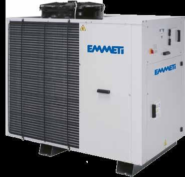 circolazione, due compressori ermetici scroll Commercial Air cooled water chillers and heat pumps with AXIA fans and water-circulation units Monobloc unit with air condensation and vertical-flow