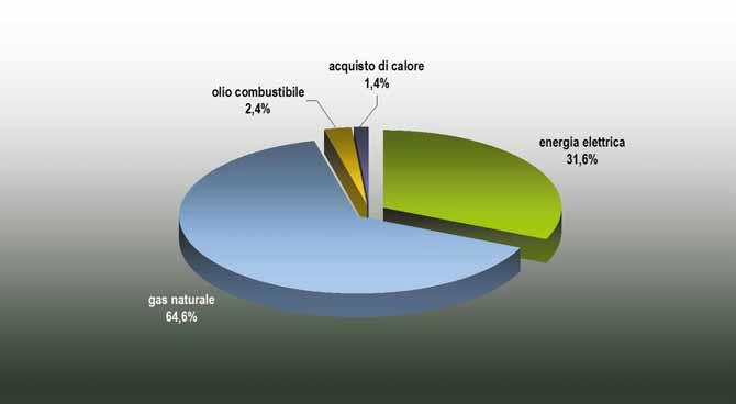 Fig. 4.20 Ripartizione dei consumi energetici nel settore industria Anno 2007 Tabella 4.