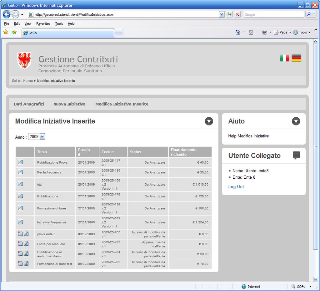 4 MODIFICARE LE INIZIATIVE INSERITE 4.