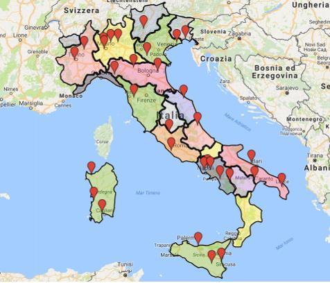Localizzazione dei Centri Selezione Stoccaggio in Italia In Italia operano 33 CSS. Tali operatori non lavorano in esclusiva con Corepla.