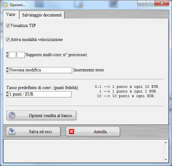 CONFIGURAZIONE e OPZIONI (torna all'indice) Riportiamo di seguito le principali opzioni del programma: Opzioni generali.