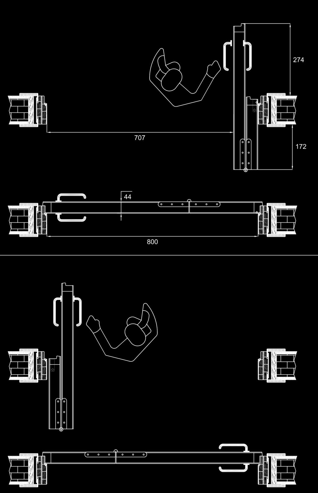 PORTE PIEGHEVOLI Folding doors PORTA LIBRO ASIMMETRICA (1/3-2/3)