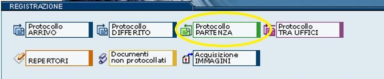 Interazione con Titulus97 Registrazione di un protocollo in partenza Interazione con Titulus97 Registrazione di un protocollo in partenza Cliccando sul pulsante di Protocollo PARTENZA nella sezione