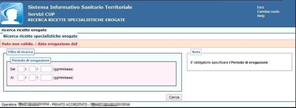 Figura 28 Nel caso in cui vengano specificati valori non corretti, l applicazione