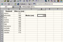 frequenza. Si determina mediante la funzione MODA [MODE]. =MEDIA(B2:B11).