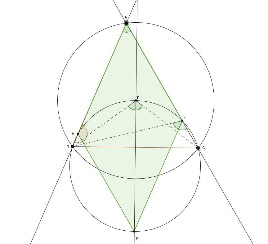 E esterno al segmento AB ed F interno al segmento AC = "#$% = "&'% dove l ultima uguaglianza vale perche + angoli che insistono sulla stesso arco della circonferenza per