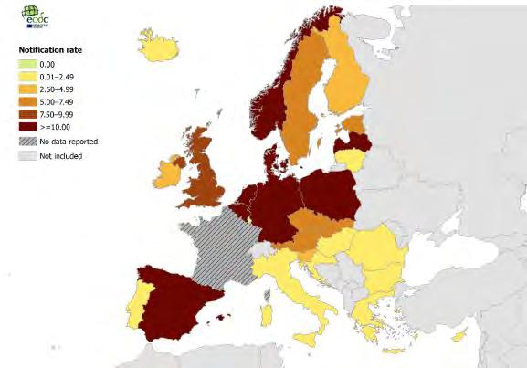 La situazione in Europa Nel 2015, 40.195 casi.