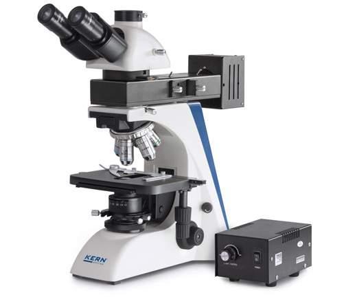 Microscopi metallografici KERN OKN-1 OKO-1 Tavolino OKN 02 Tavolino OKO Unità di illuminazione PROFESSIONAL LINE MET Il microscopio a luce riflessa e passante completamente equipaggiato per