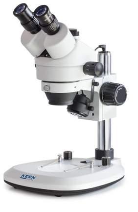 Stereomicroscopio zoom KERN OZL-46 04 LAB LINE OZL 464 OZL 465 OZL 467 con stativo di base con illuminazione a forma di anello con maniglia Il microscopio polivalente flessibile ed economico con