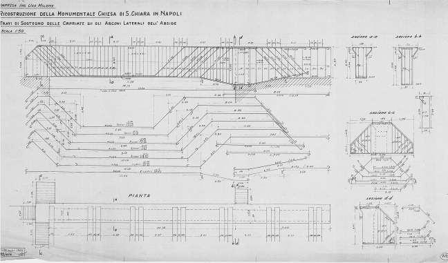 Trave di coronamento dei Muri Laterali, 1948 Ricostruzione della