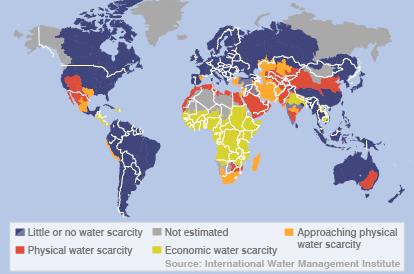 CONSUMI DELLA RISORSA Se analizziamo i consumi attuali di acqua, vediamo che il 70% dell oro blu viene impiegato in agricoltura, il 20% dall industria e il 10% per uso domestico.