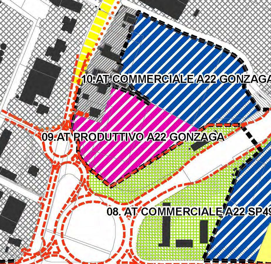 A22 GONZAGA Il comparto individua aree destinate ambiti destinati alla realizzazione di nuovi insediamenti con destinazione prevalentemente produttiva, da assoggettare a nuova pianificazione