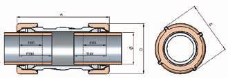 Raccordo a compressione in ghisa a manicotto Tipo OQ (completo di ghiera antisfilamento) Per tubi in acciaio e acciaio nero tipo bollitore: DIN EN (DIN 24, 2441, 2442) e DIN 2448/248 Pagina 1, 2 e