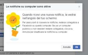 Notifiche su computer Click su OK per attivare o su Annulla per disattivare le notifiche sul computer.