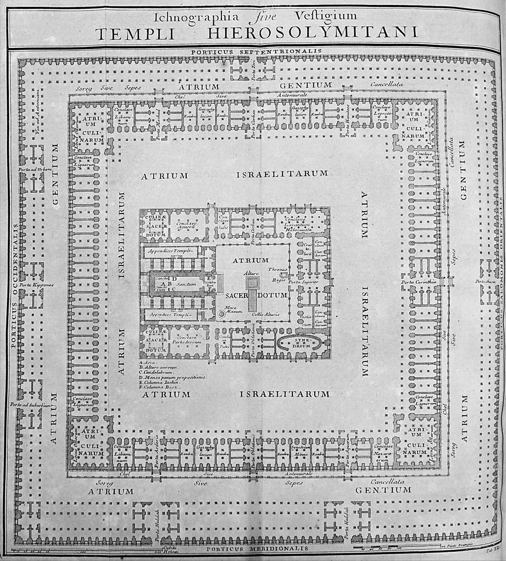 13. [F. Delamonce] (su disegno di), Pianta del Tempio di Gerusalemme nella versione definitiva, bulino.