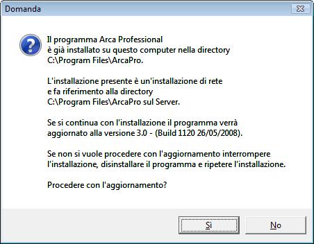 Confermare facendo click sul tasto Si.