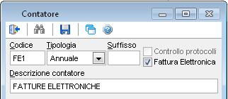 1.3 Contatori Dovrà essere codificato almeno un nuovo contatore da utilizzare per i documenti elettronici (menù Anagrafiche/Tabelle generali/contatori).