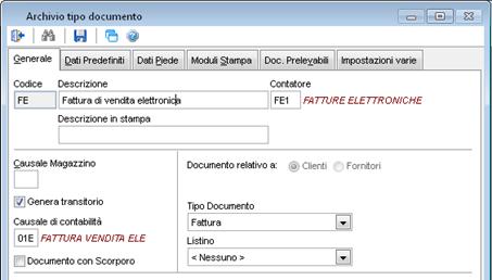 NOTA: il campo Contatore deve essere lasciato vuoto, in modo che la causale risulti associata al contatore di tipo elettronico abbinato al registro iva. 1.