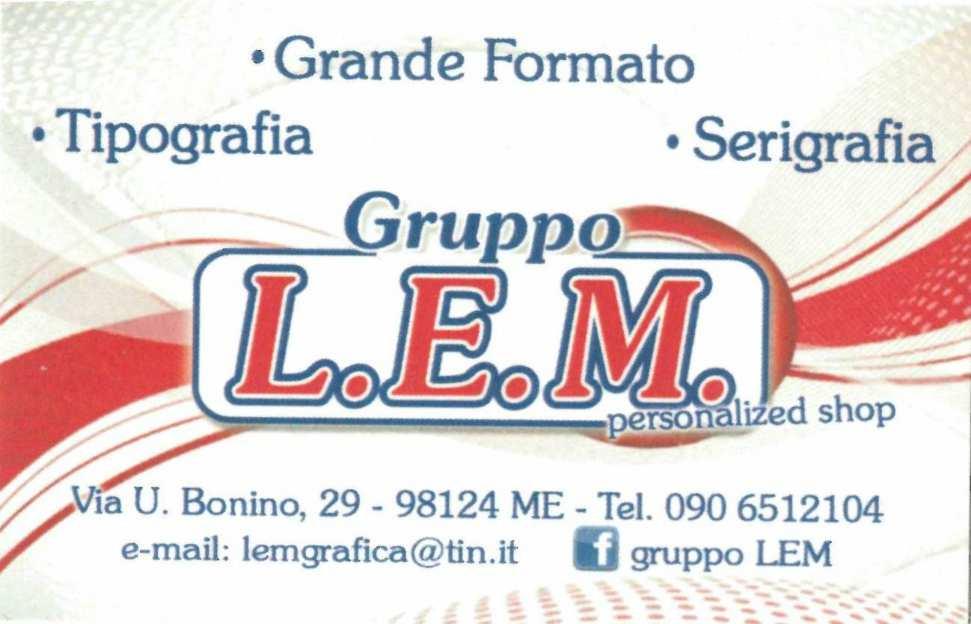 IL GRUPPO L.E.M. DI LA MALFA MAURIZIO Via Bonino Umberto, 29-98124 Messina (ME) Tel. 090 6512104, 090 2512451 Attraverso gli accordi presi col Responsabile del settore Calcio UISP di Messina, sig. G. Vaccarino, e lieto di premiare con un gadget settimanale il giocatore che ad insindacabile giudizio del Settore Attivita Calcio di Messina si e distinto durante la giornata calcistica.