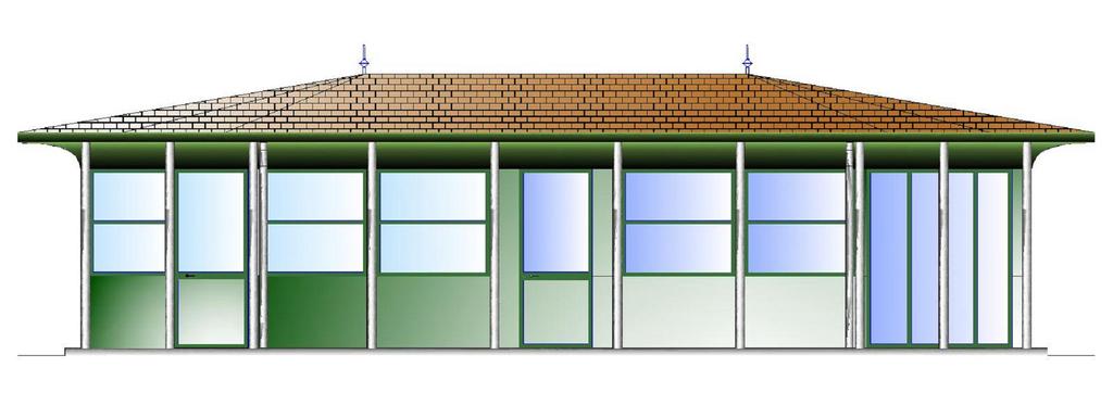 PROSPETTO Versione con lucernario senza lucernario Versione La suddivisione interna del nuovo chiosco sarà la seguente: Area dedicata alla distribuzione e allo stazionamento dei clienti; Locale