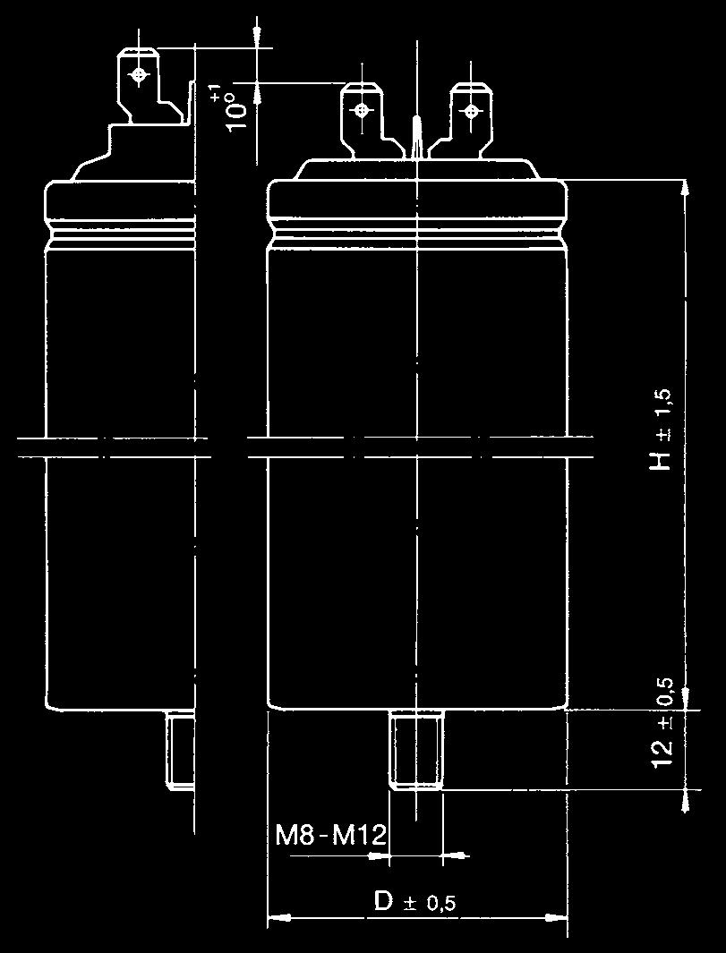 FLOPPY CAP Serie FLOPPY CAP - PPM DRY Un Qn In C DxH Pezzi/Pcs Part n. Dim. (V) (kvar) (A) (μf) (mm) x box 416.30.