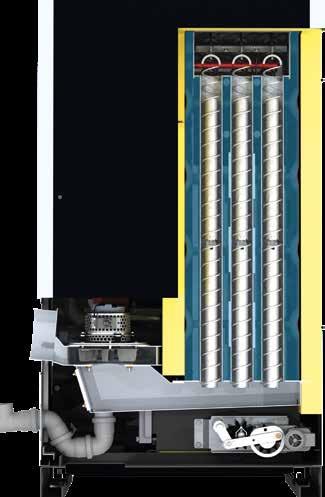NOVITÀ MONDIALE CONDENSAZIONE + ELETTROFILTRO Sistema di condensazione integrato La caldaia a condensazione interamente